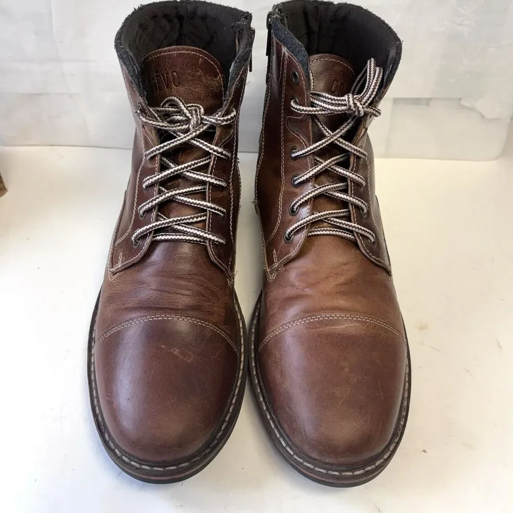 Crevo Boots Hammersmith Chestnut Side Zip Ankle Boots Brown Leather Mens 12